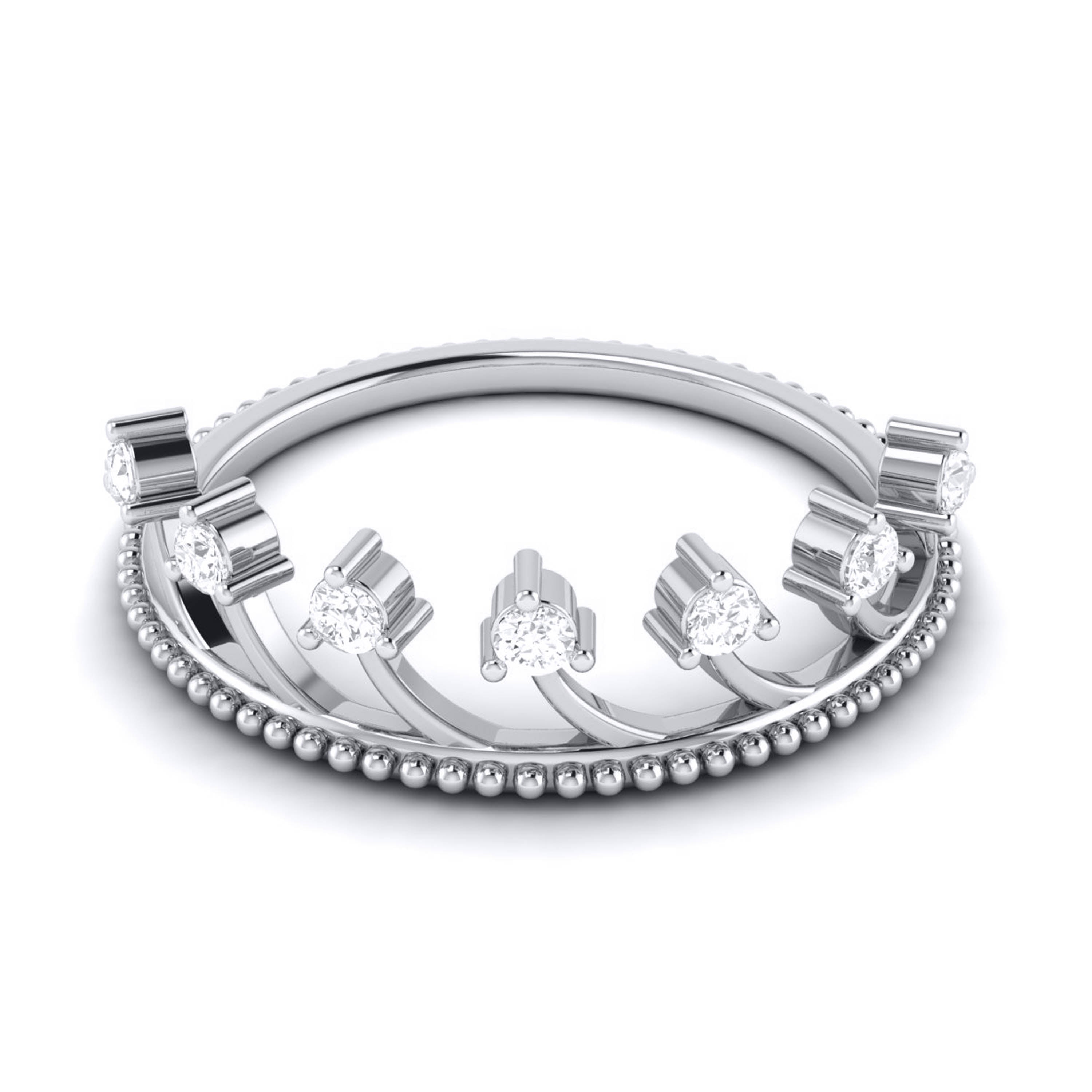 Beautiful Crown Platinum Diamond Ring for Women JL PT LR 129