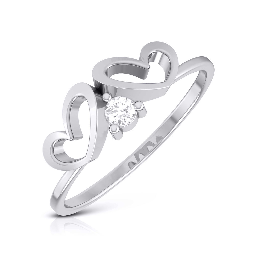 Single Diamond Platinum Ring for Women JL PT LR 135   Jewelove.US