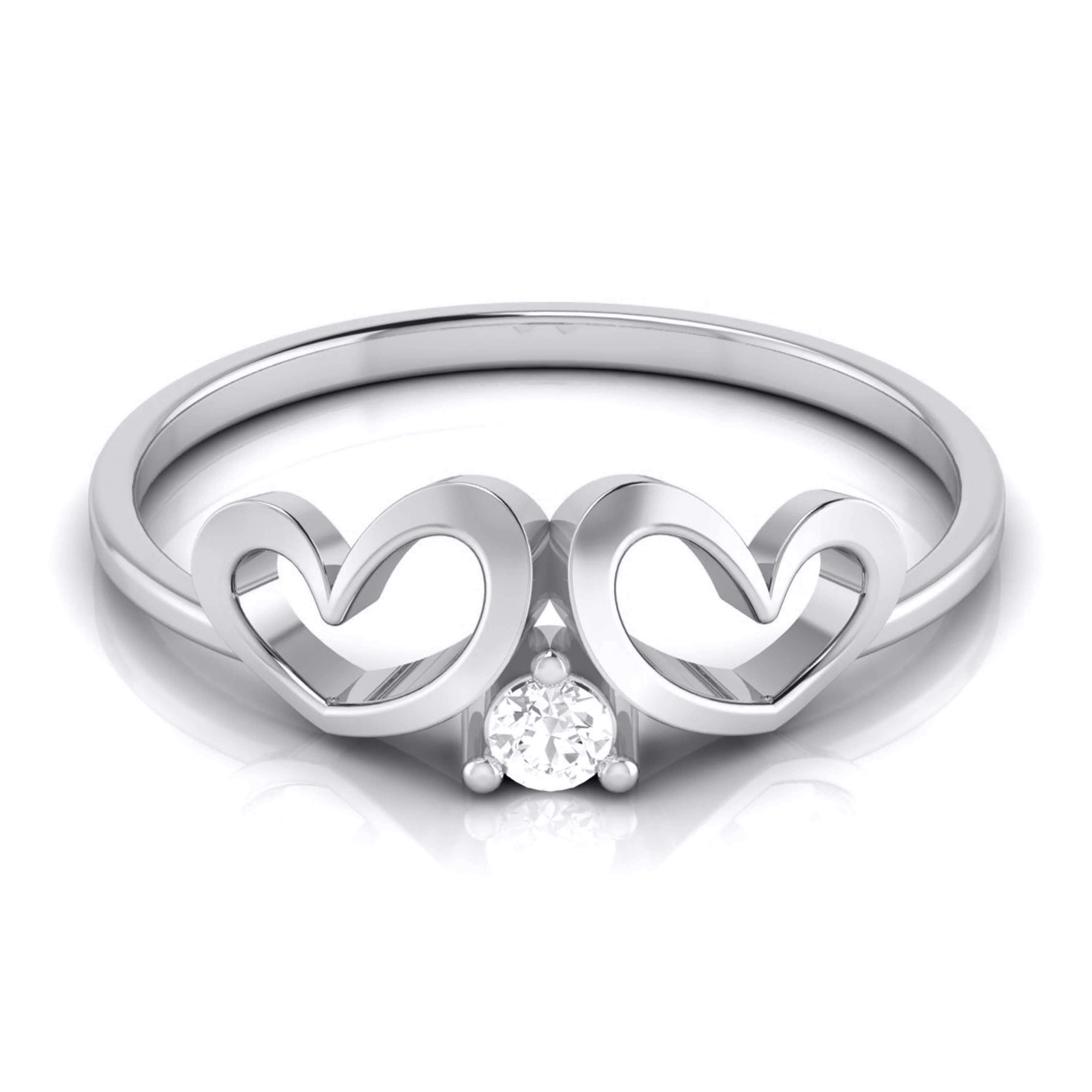 Single Diamond Platinum Ring for Women JL PT LR 135   Jewelove.US