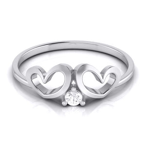 Single Diamond Platinum Ring for Women JL PT LR 135