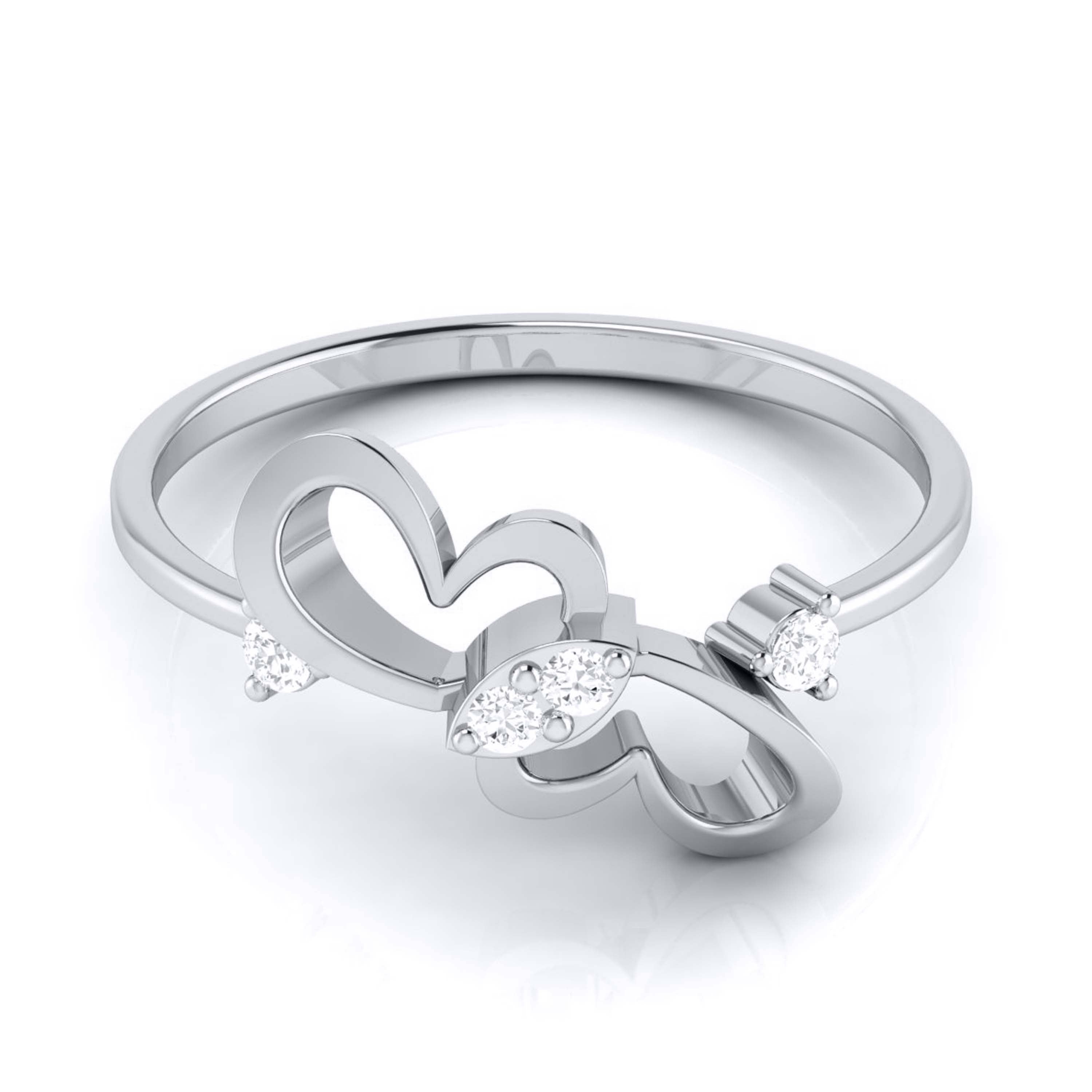 Butterfly Platinum Diamond Ring for Women JL PT LR 136   Jewelove.US