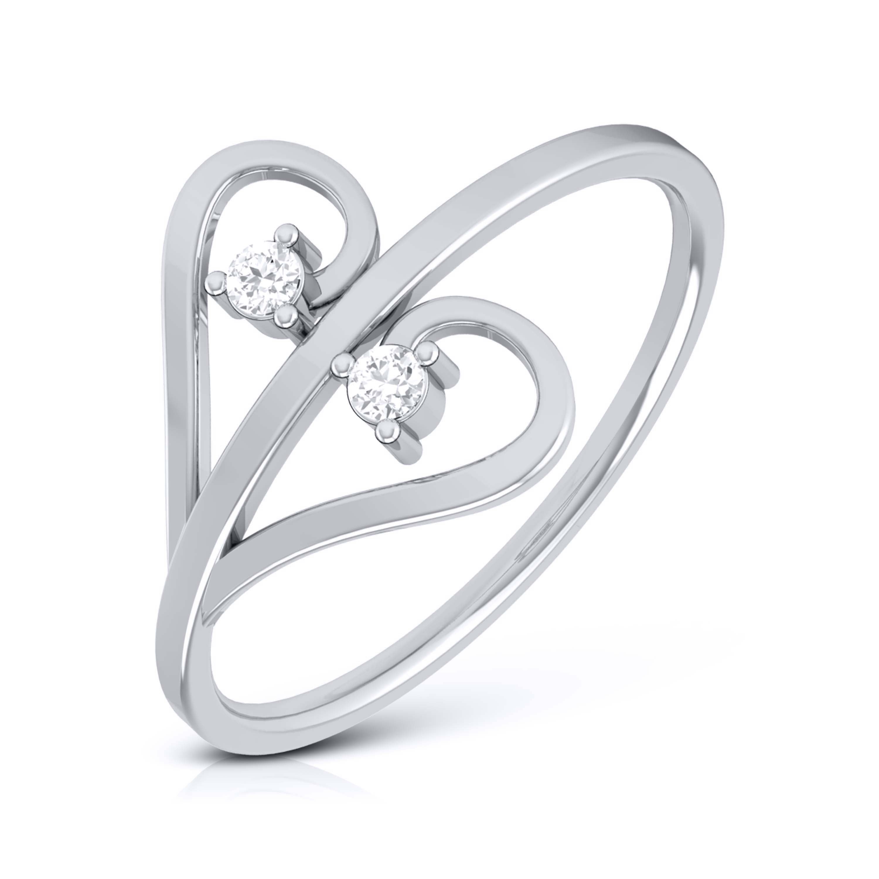 Platinum Diamond Heart Ring for Women JL PT LR 138