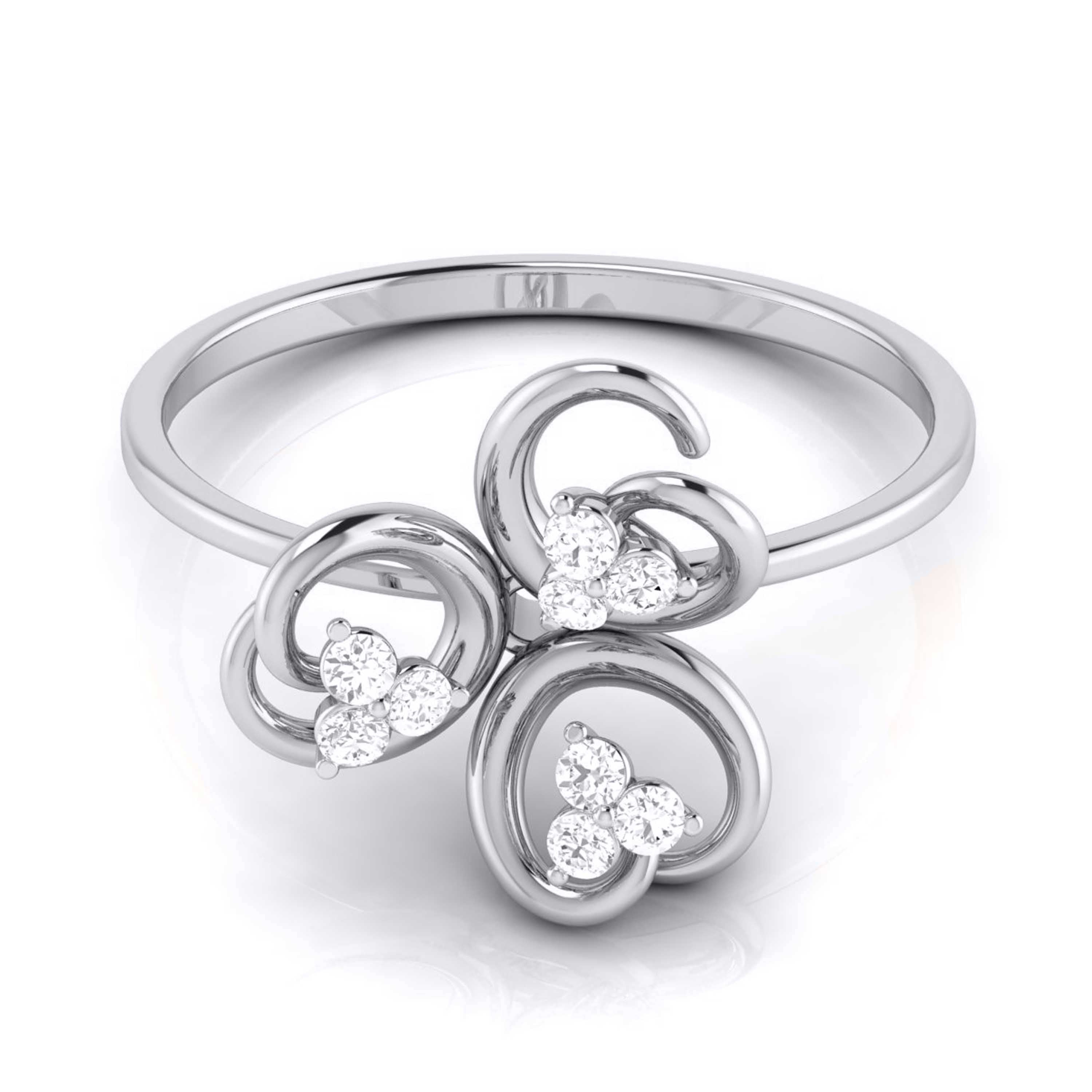 9 Diamond Platinum Ring for Women JL PT LR 13   Jewelove.US