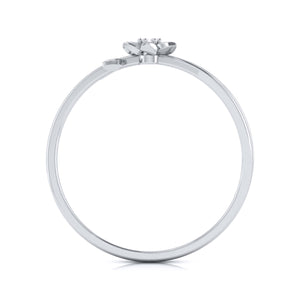 Platinum Single Diamond Flower Ring for Women JL PT LR 29