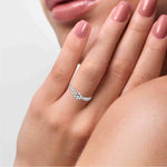 Load image into Gallery viewer, Platinum Single Diamond Flower Ring for Women JL PT LR 29   Jewelove.US
