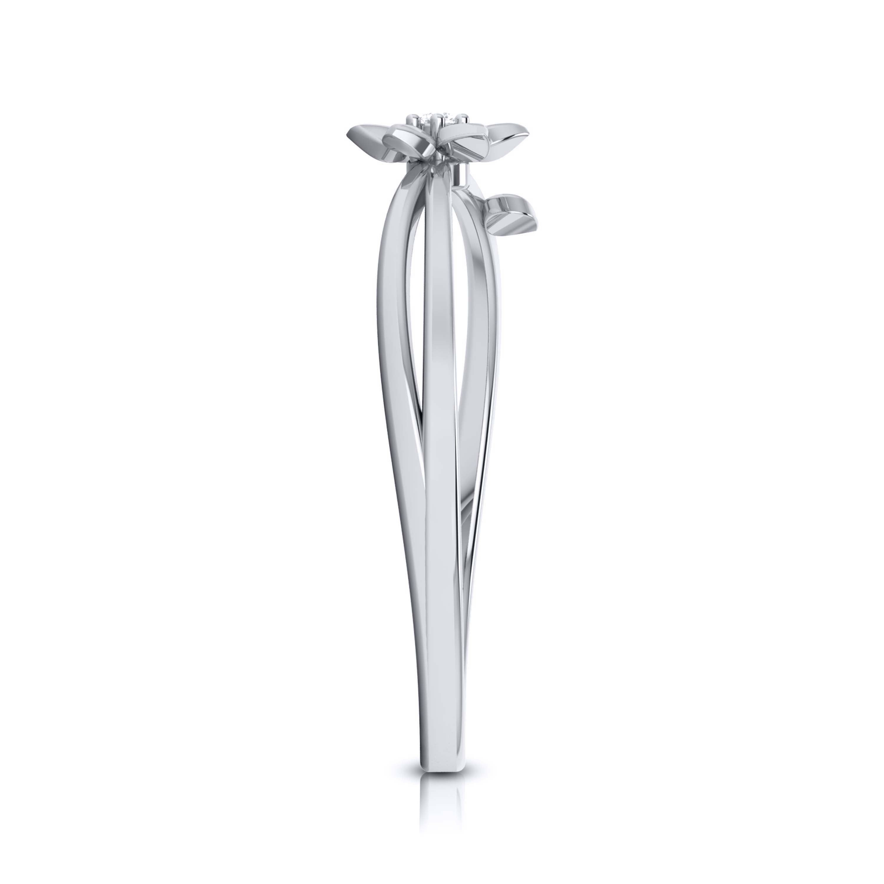 Platinum Single Diamond Flower Ring for Women JL PT LR 29