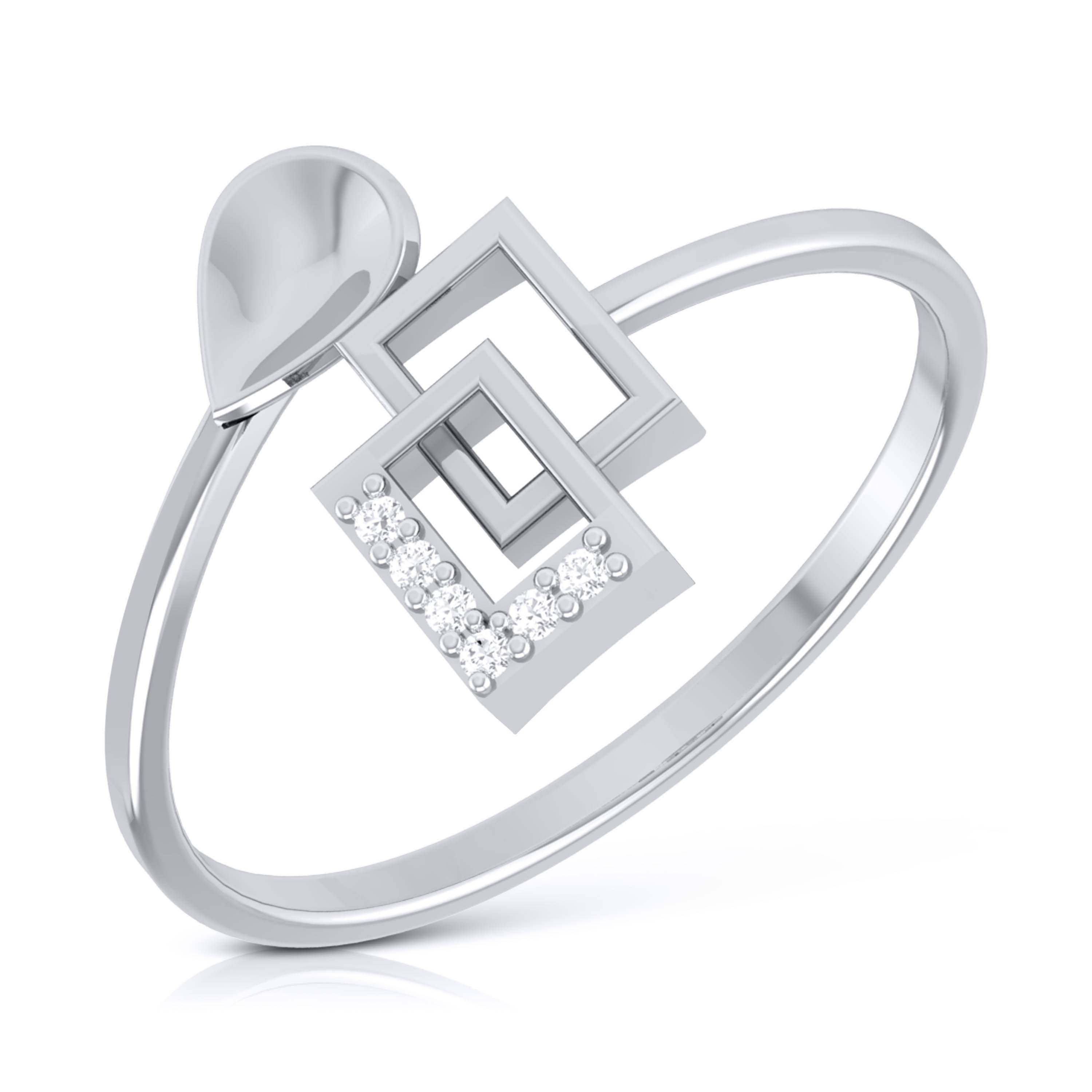 Platinum Diamond Ring for Women JL PT LR 48