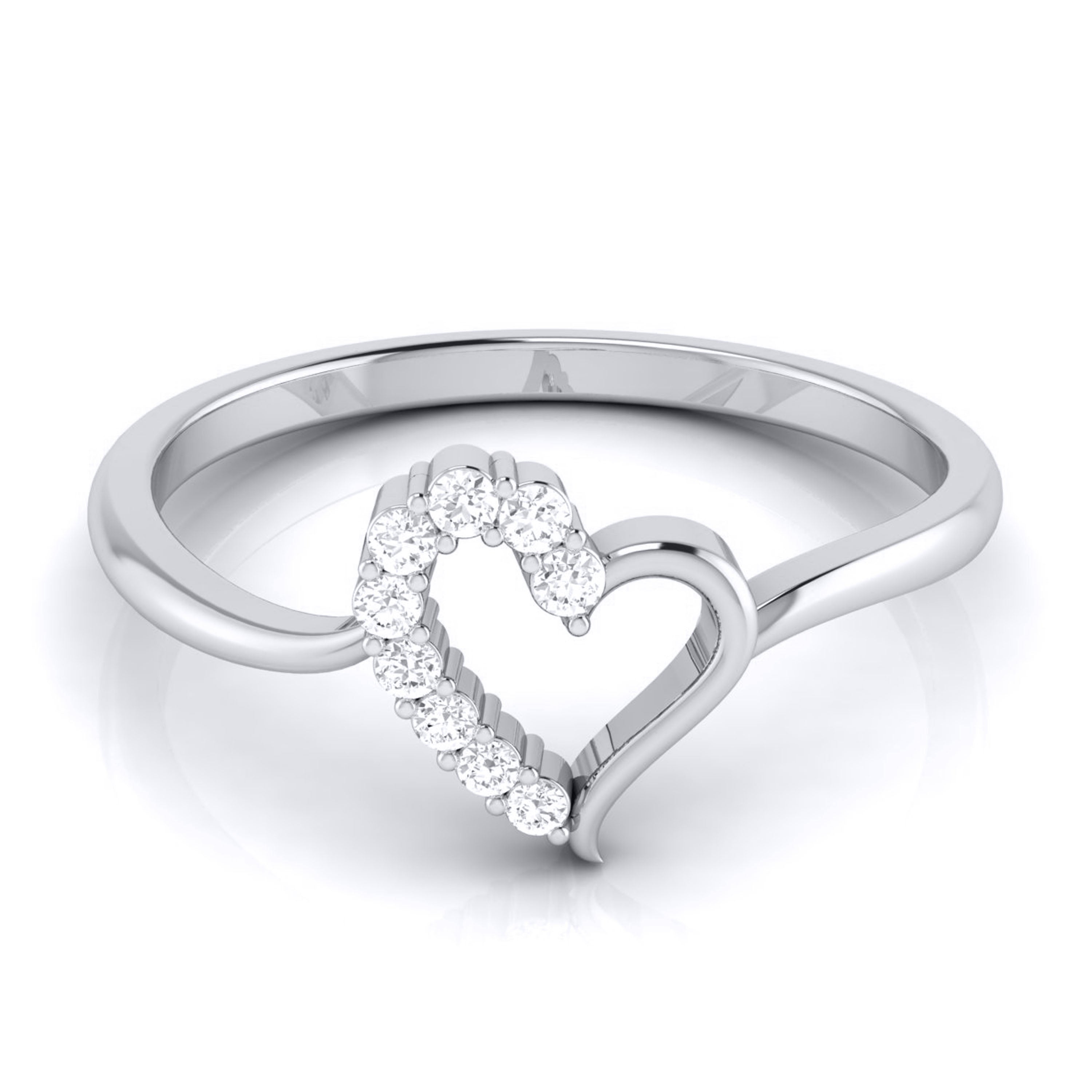 Platinum Diamond Heart Ring for Women JL PT LR 69   Jewelove.US