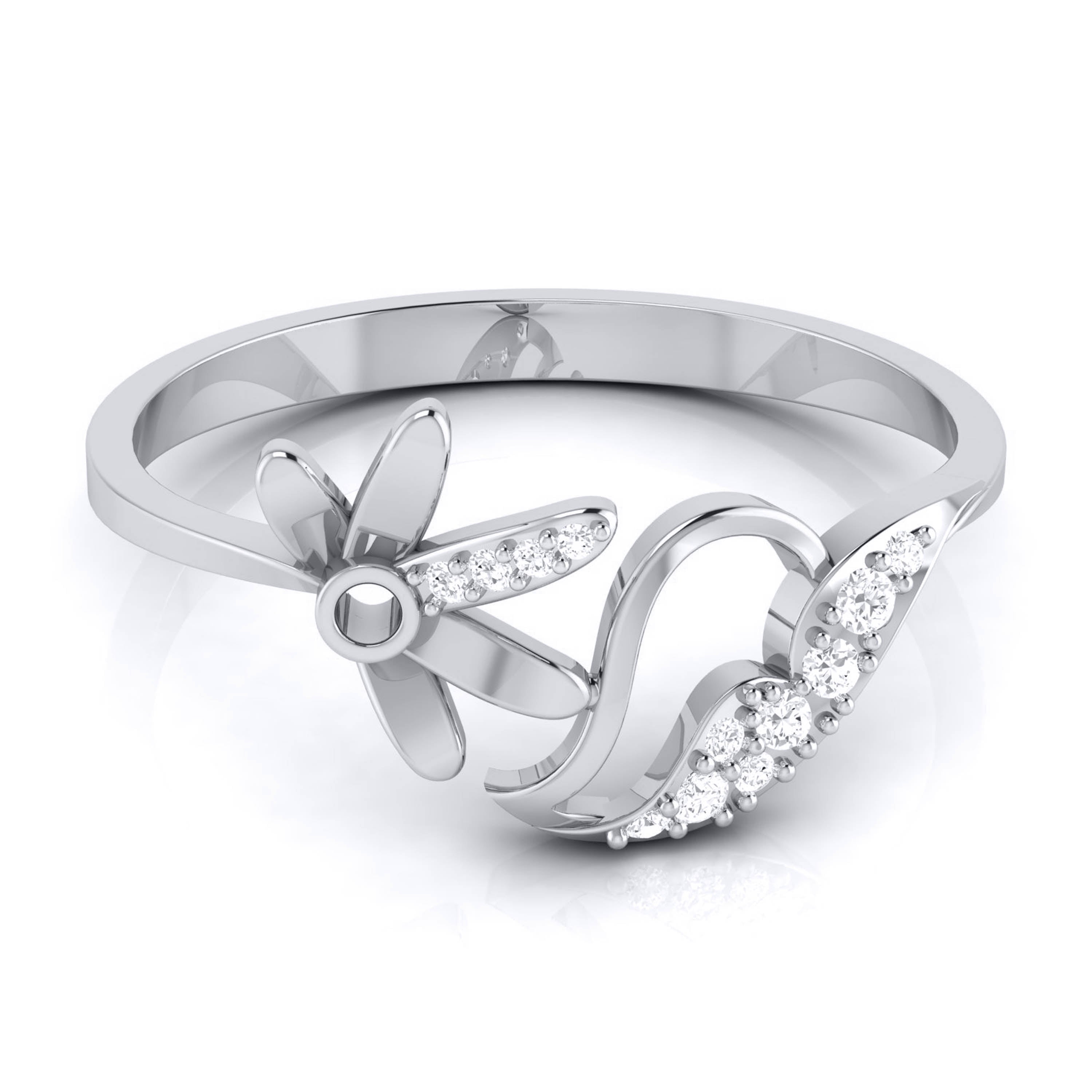 Platinum Diamond Ring for Women JL PT LR 98   Jewelove.US