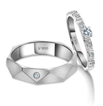 Load image into Gallery viewer, Poles Apart Designer Platinum Couple Rings with Diamonds JL PT 957  Both-VVS-GH Jewelove.US
