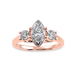 Load image into Gallery viewer, 70-Pointer Marquise Cut Solitaire Diamond Accents 18K Rose Gold Ring JL AU 1236R-B   Jewelove.US
