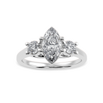 Load image into Gallery viewer, 70-Pointer Marquise Cut Solitaire Diamond Accents Platinum Ring JL PT 1236-B   Jewelove.US
