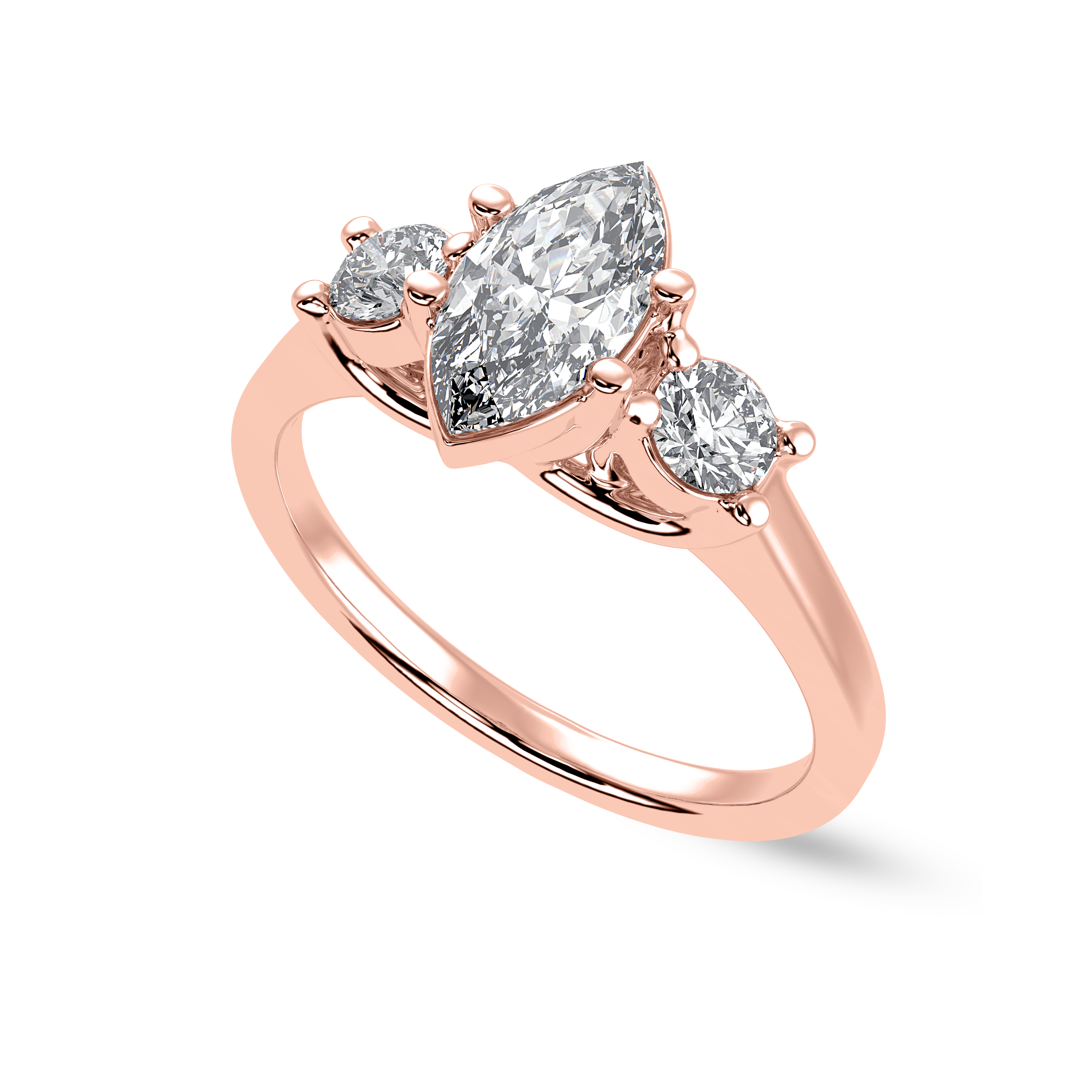 70-Pointer Marquise Cut Solitaire Diamond Accents 18K Rose Gold Ring JL AU 1236R-B   Jewelove.US