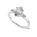 Load image into Gallery viewer, 30-Pointer Marquise Cut Solitaire with Baguette Diamond Platinum Ring JL PT 1228   Jewelove.US
