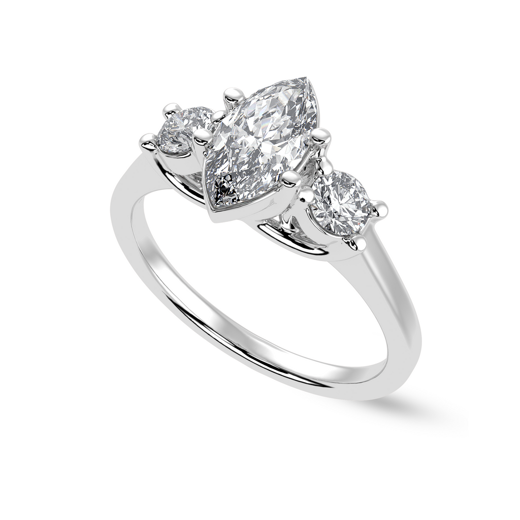 30-Pointer Marquise Cut Solitaire Diamond Accents Platinum Ring JL PT 1236   Jewelove.US