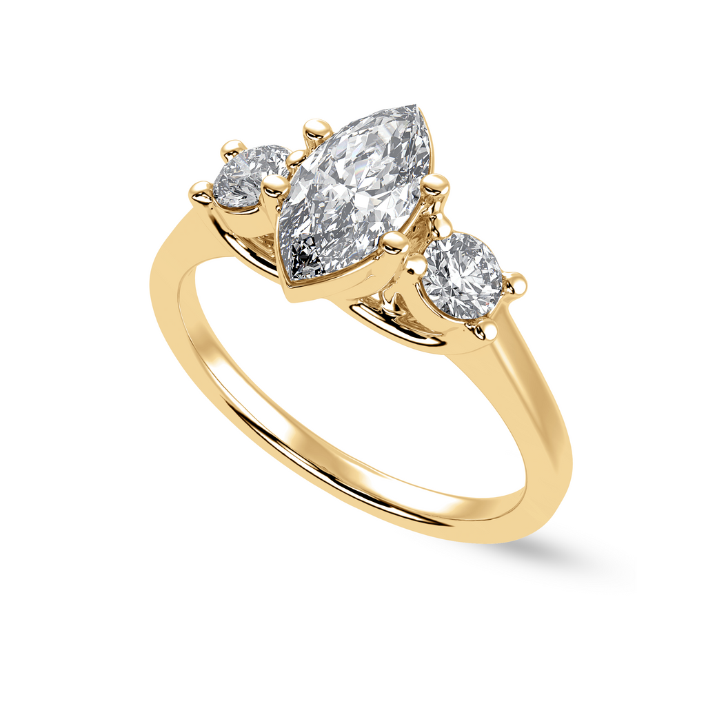 50-Pointer Marquise Cut Solitaire Diamond Accents 18K Yellow Gold Ring JL AU 1236Y-A   Jewelove.US