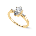 Load image into Gallery viewer, 70-Pointer Marquise Cut Solitaire with Baguette Diamond Accents 18K Yellow Gold Ring JL AU 1228Y-B   Jewelove.US
