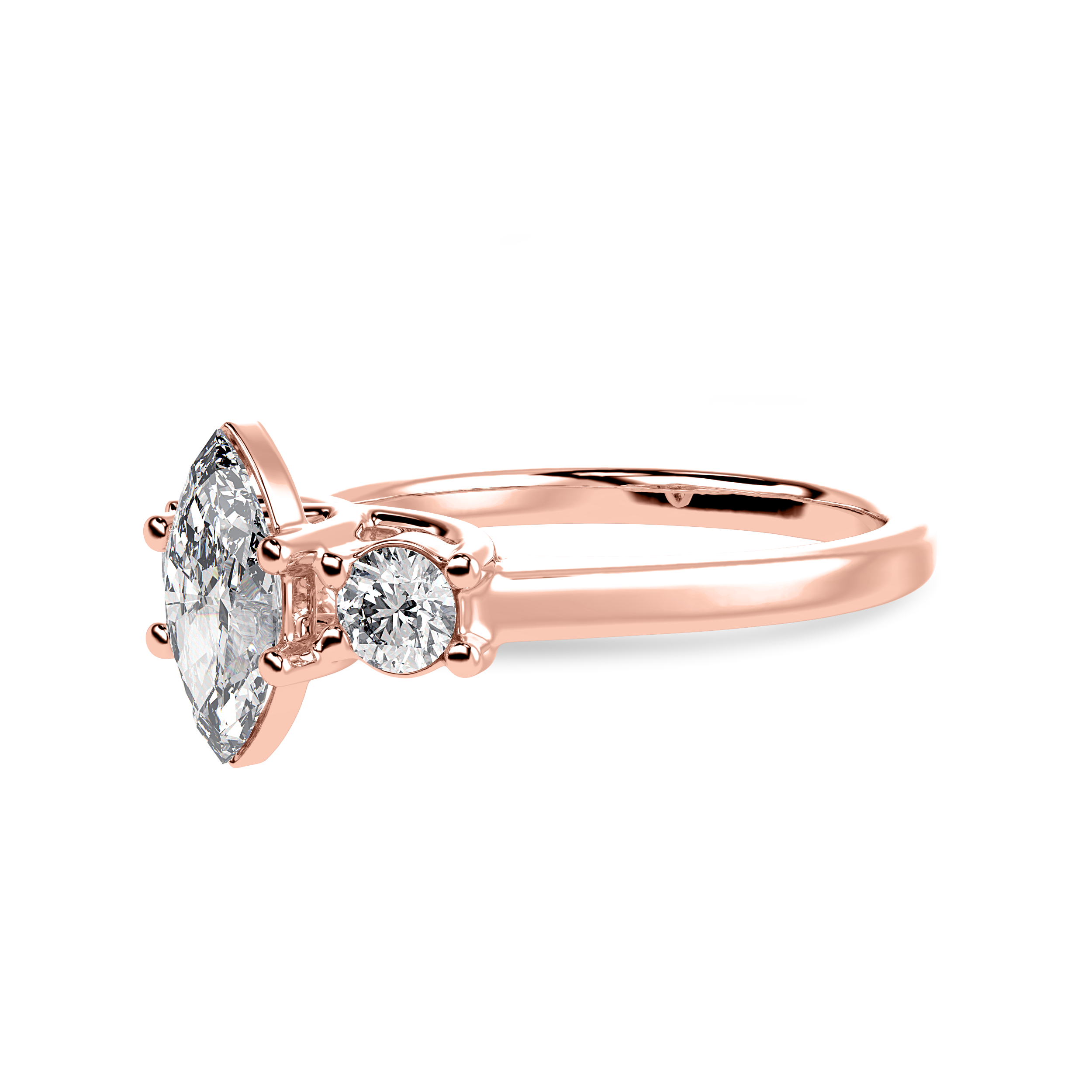 70-Pointer Marquise Cut Solitaire Diamond Accents 18K Rose Gold Ring JL AU 1236R-B   Jewelove.US