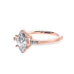 Load image into Gallery viewer, 70-Pointer Marquise Cut Solitaire with Baguette Diamond Accents 18K Rose Gold Ring JL AU 1228R-B   Jewelove.US
