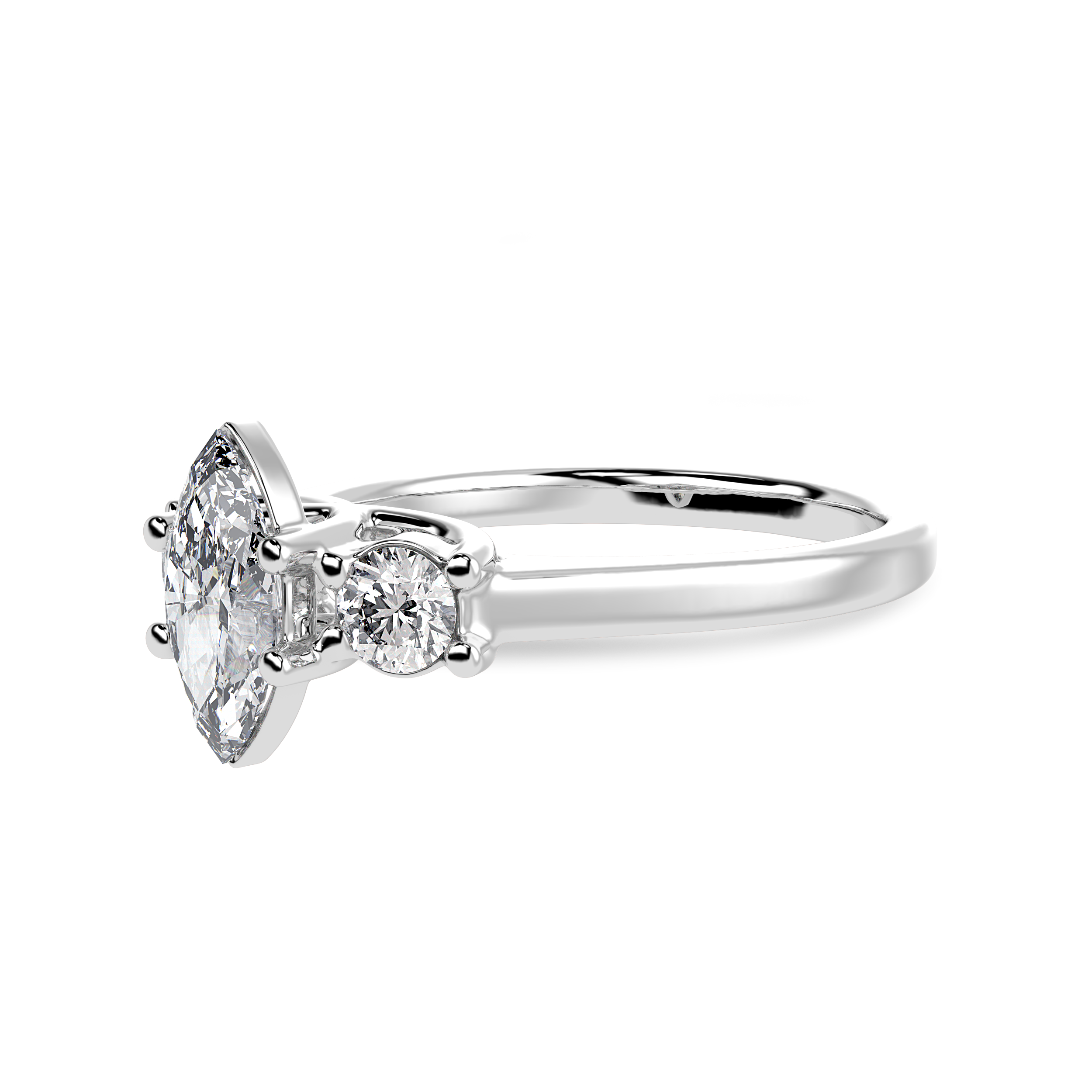 70-Pointer Marquise Cut Solitaire Diamond Accents Platinum Ring JL PT 1236-B   Jewelove.US