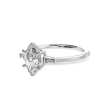 Load image into Gallery viewer, 50-Pointer Marquise Cut Solitaire with Baguette Diamond Platinum Ring JL PT 1228-A   Jewelove.US
