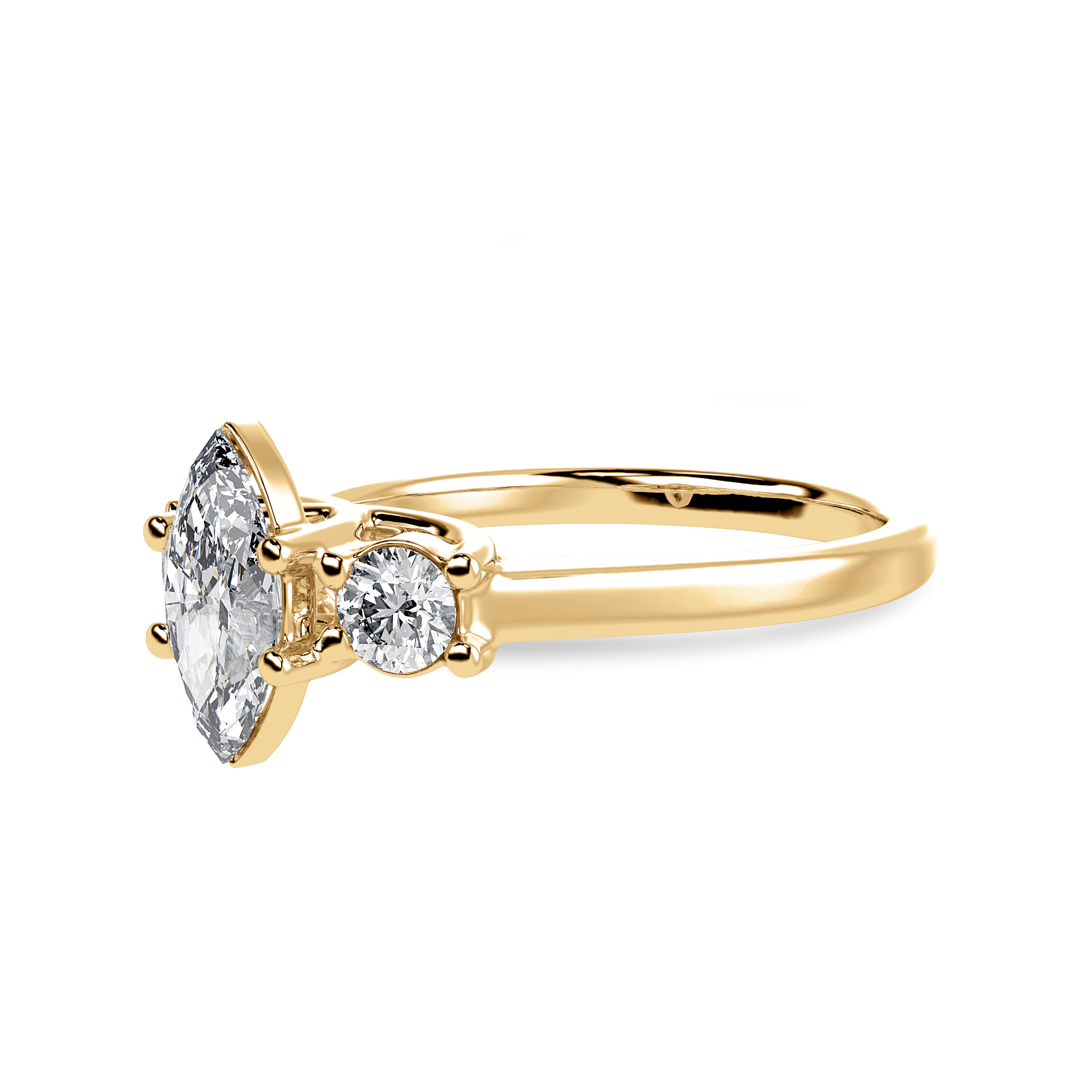 70-Pointer Marquise Cut Solitaire Diamond Accents 18K Yellow Gold Ring JL AU 1236Y-B   Jewelove.US