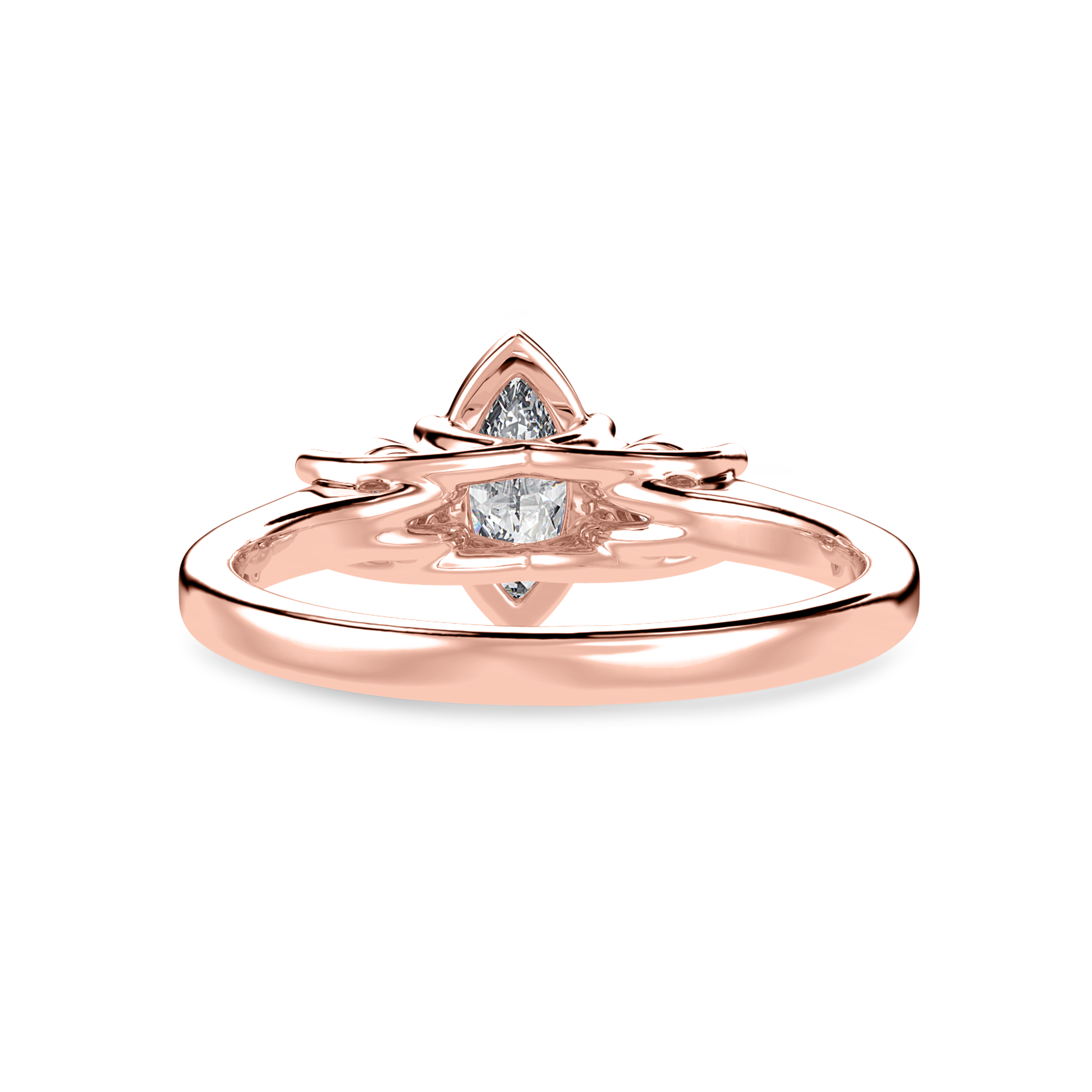 70-Pointer Marquise Cut Solitaire Diamond Accents 18K Rose Gold Ring JL AU 1236R-B   Jewelove.US