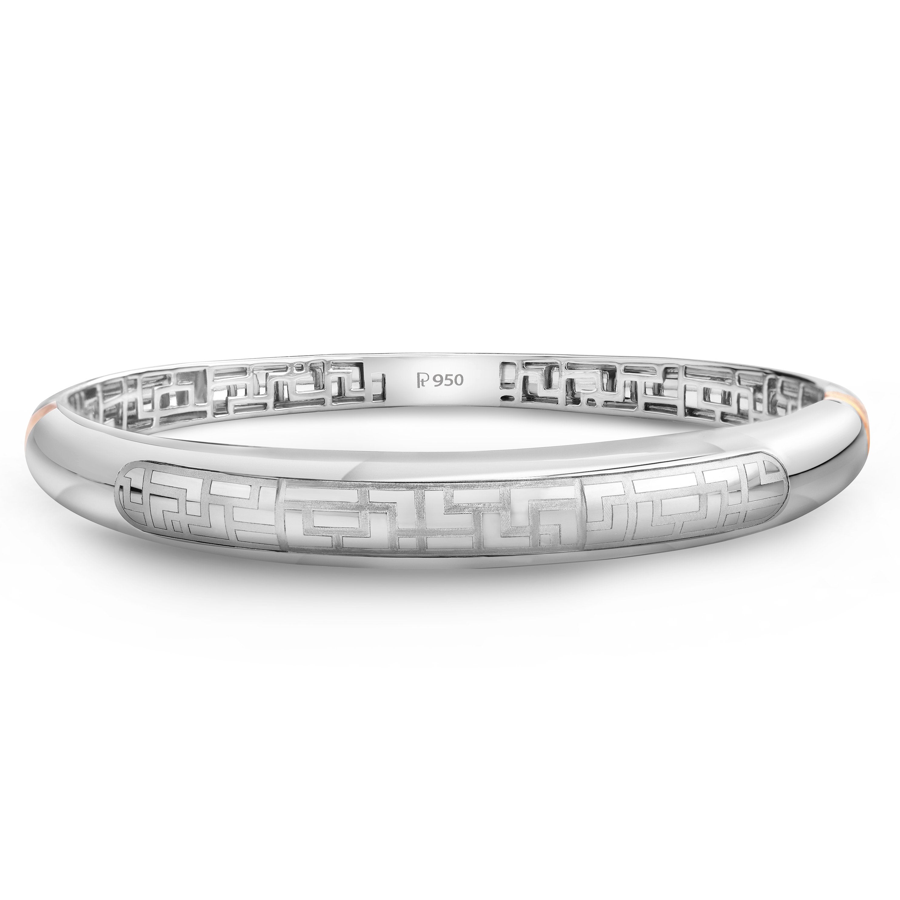 Men of Platinum | Designer Platinum Geometric Maze Bracelet JL PTB 741