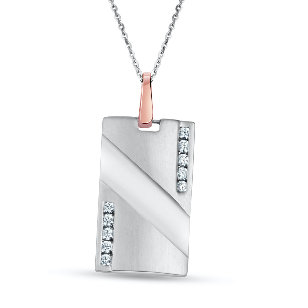 Men of Platinum | Contoured Platinum Diamond Pendant for Men JL PT P 195  GH-VVS Jewelove.US