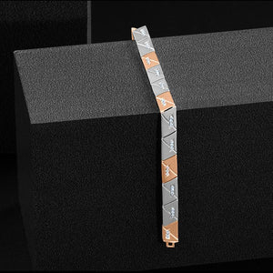 Men of Platinum | Diamond Rose Gold Fusion Geometrical Bracelet for Men JL PTB 734