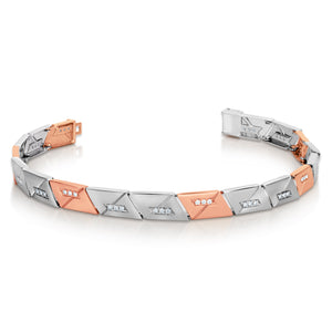 Men of Platinum | Diamond Rose Gold Fusion Geometrical Bracelet for Men JL PTB 734