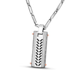 Load image into Gallery viewer, Men of Platinum | Arrow Pendant for Men with a Touch of Rose Gold JL PT P 192
