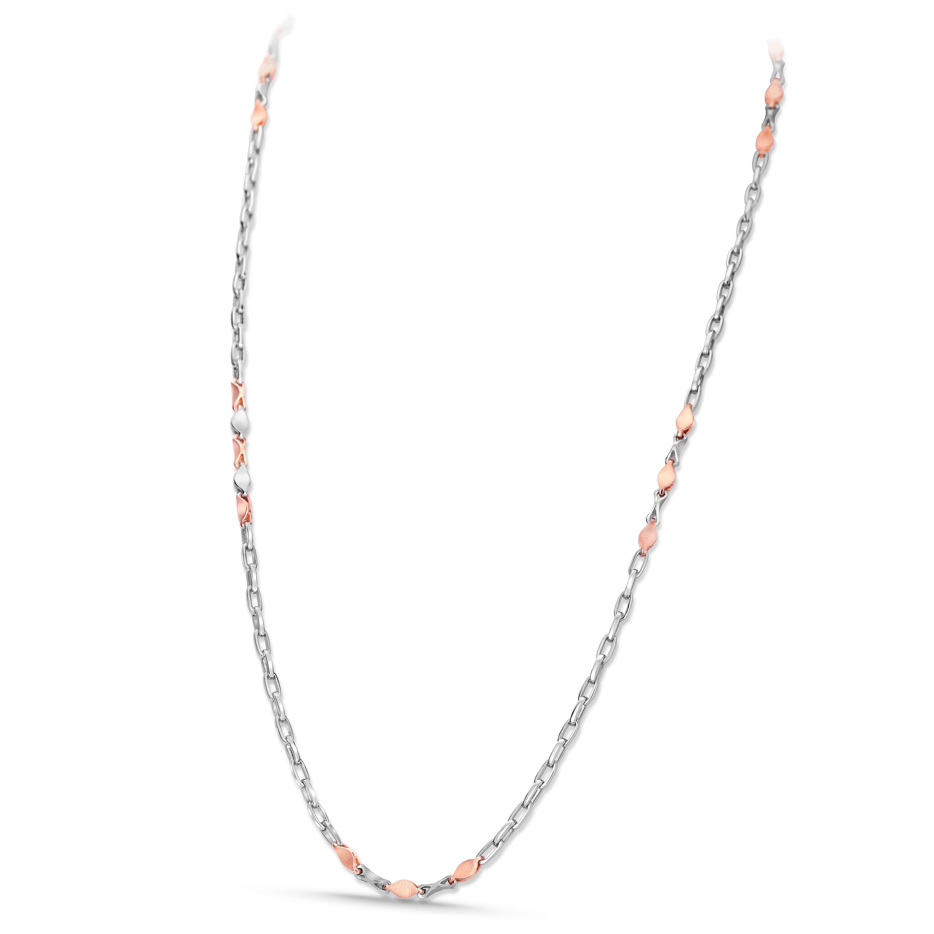 Men of Platinum | Sleek Interlinked Pt + Rose Gold Chain for Men JL PT CH 973