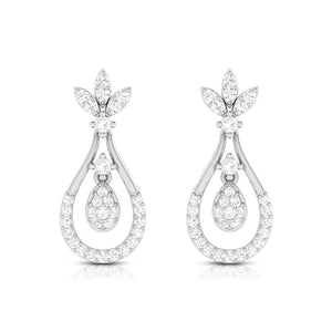 Platinum Hanging Clusters Earrings with Diamonds for Women JL PT E N-11  VVS-GH Jewelove.US