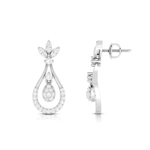 Platinum Hanging Clusters Earrings with Diamonds for Women JL PT E N-11   Jewelove.US