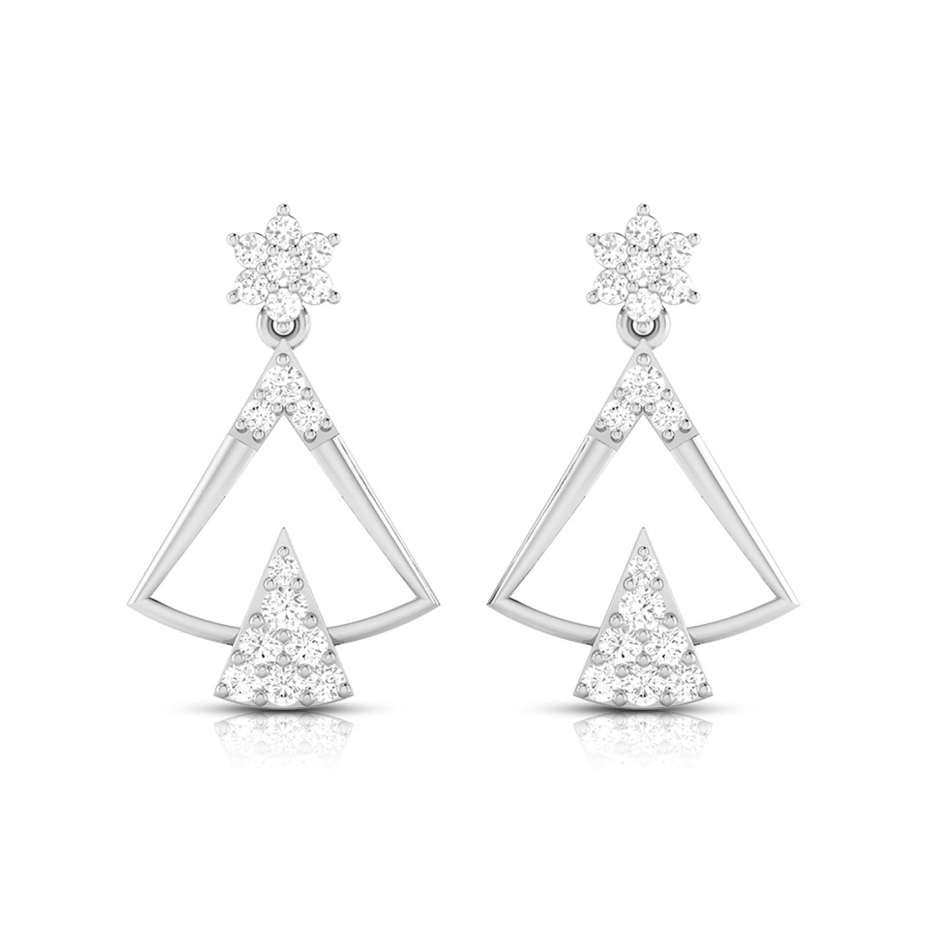 Designer Platinum Earrings with Diamonds for Women JL PT E N-16