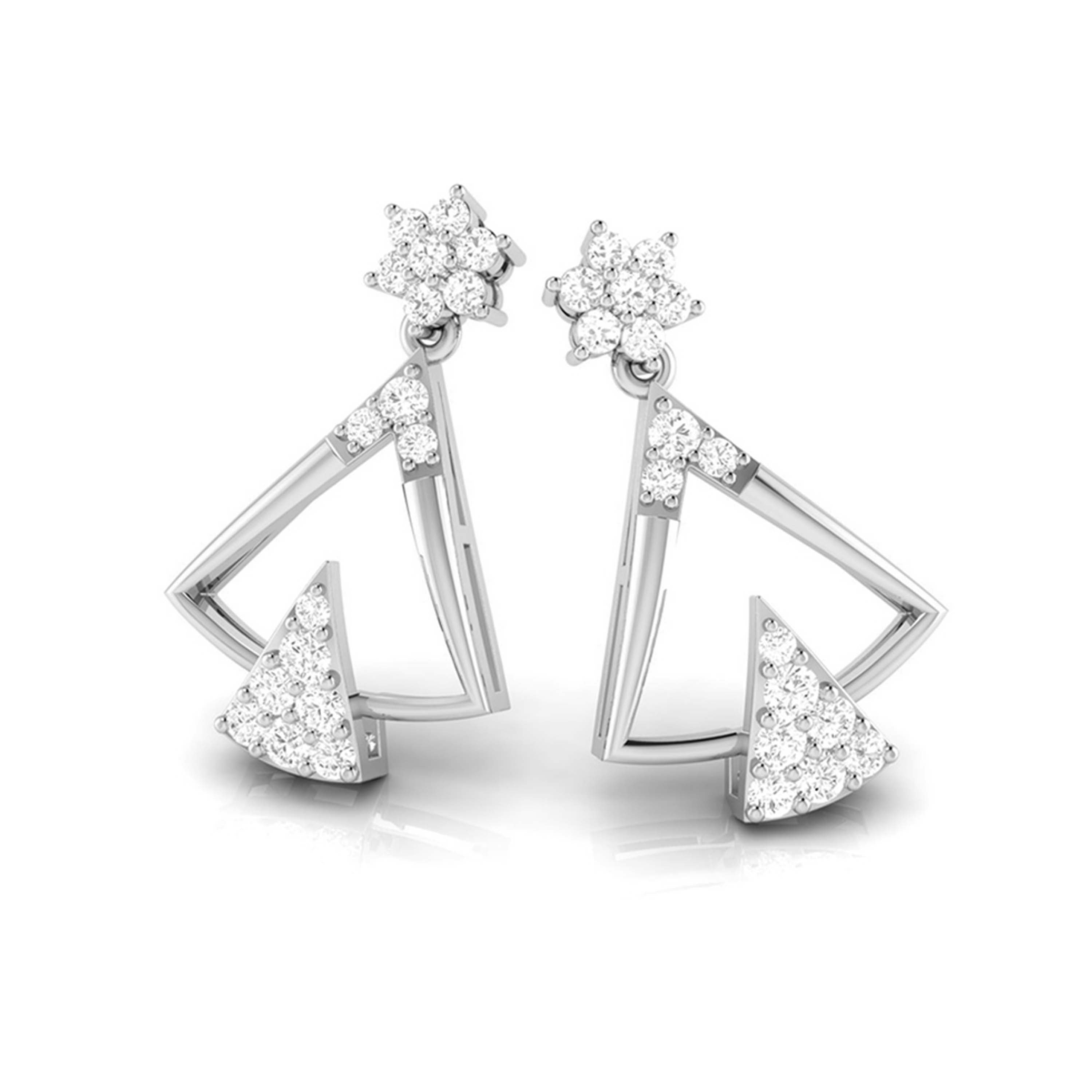 Designer Platinum Earrings with Diamonds for Women JL PT E N-16   Jewelove.US