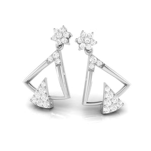 Designer Platinum Earrings with Diamonds for Women JL PT E N-16