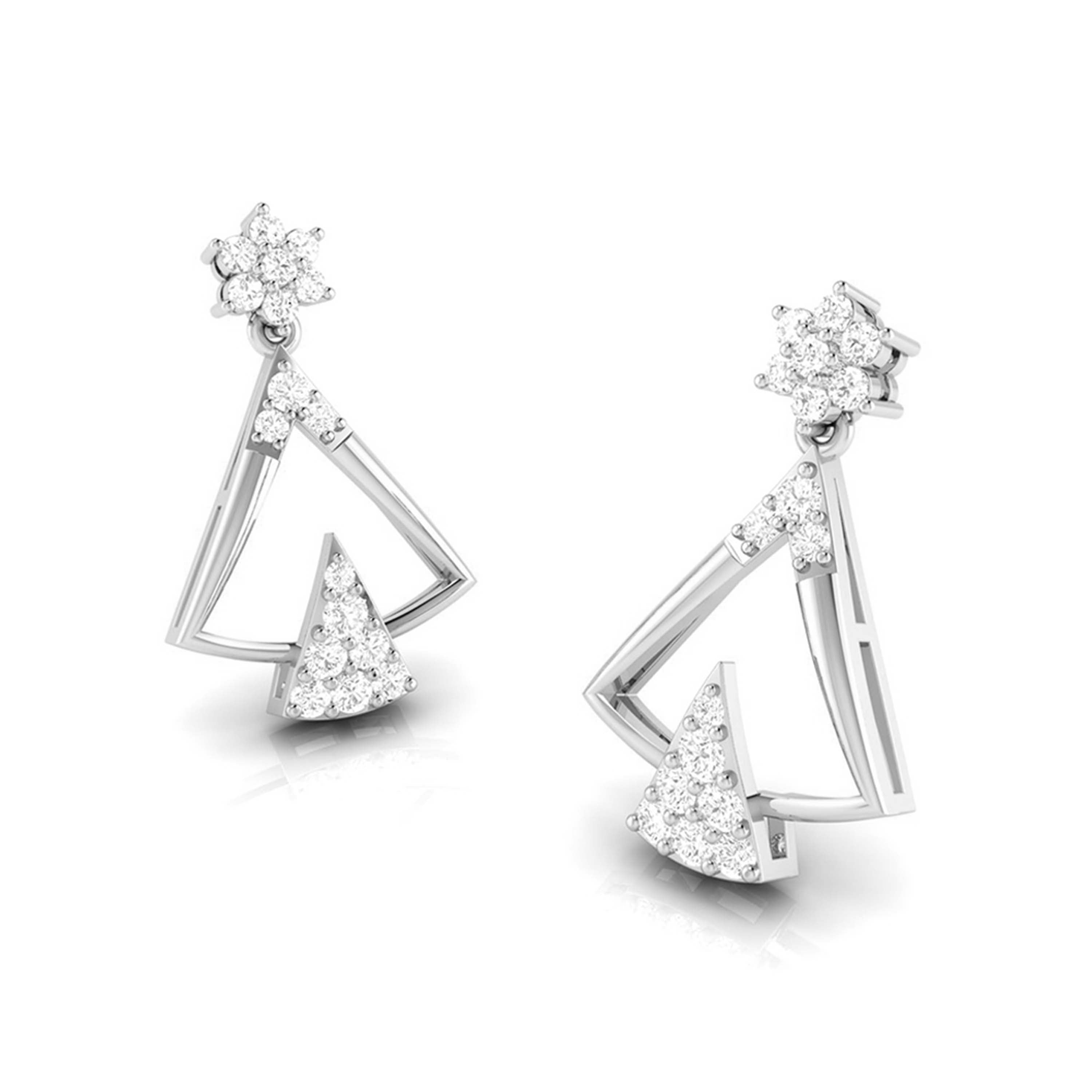Designer Platinum Earrings with Diamonds for Women JL PT E N-16   Jewelove.US