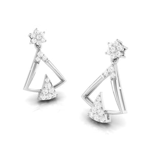 Designer Platinum Earrings with Diamonds for Women JL PT E N-16