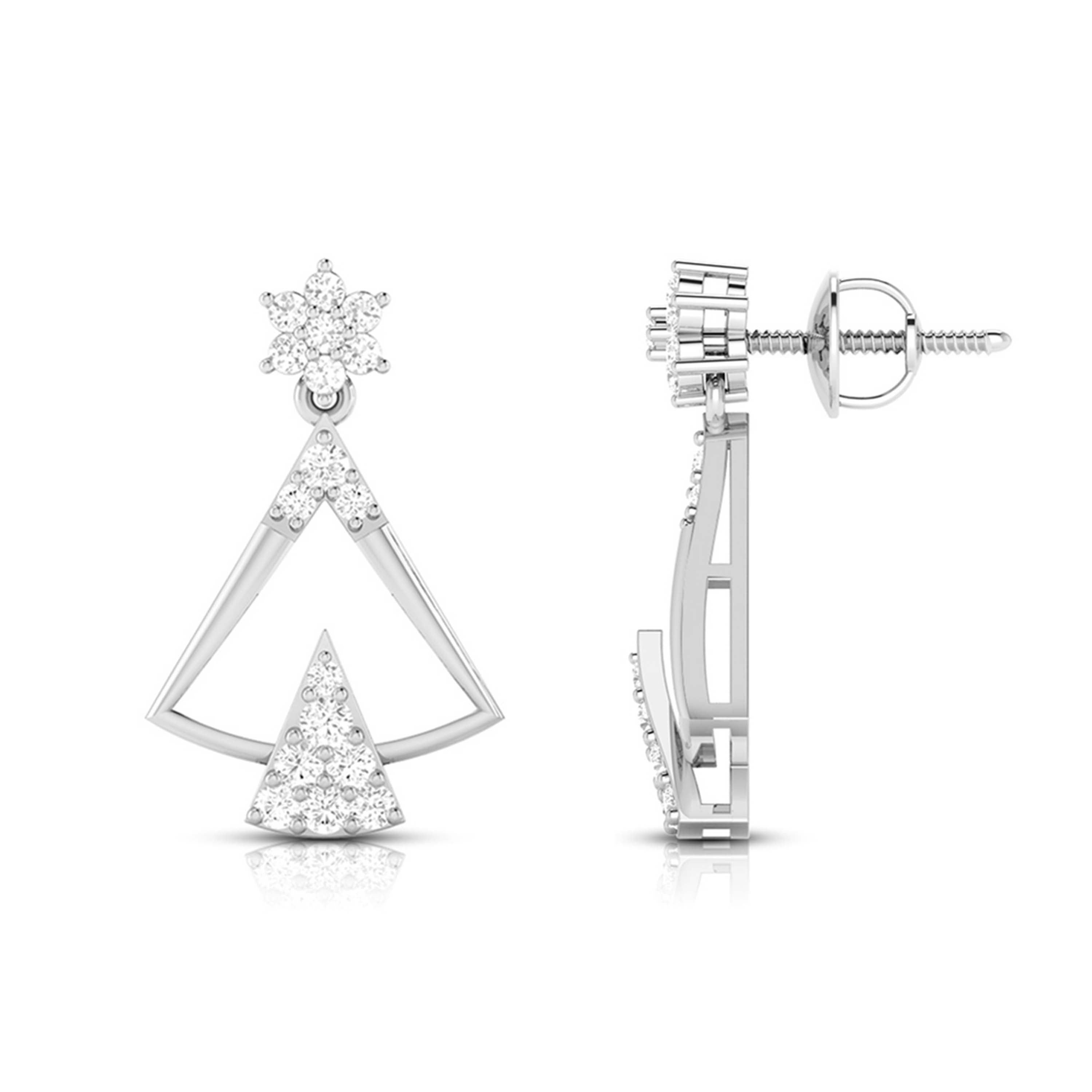 Designer Platinum Earrings with Diamonds for Women JL PT E N-16   Jewelove.US