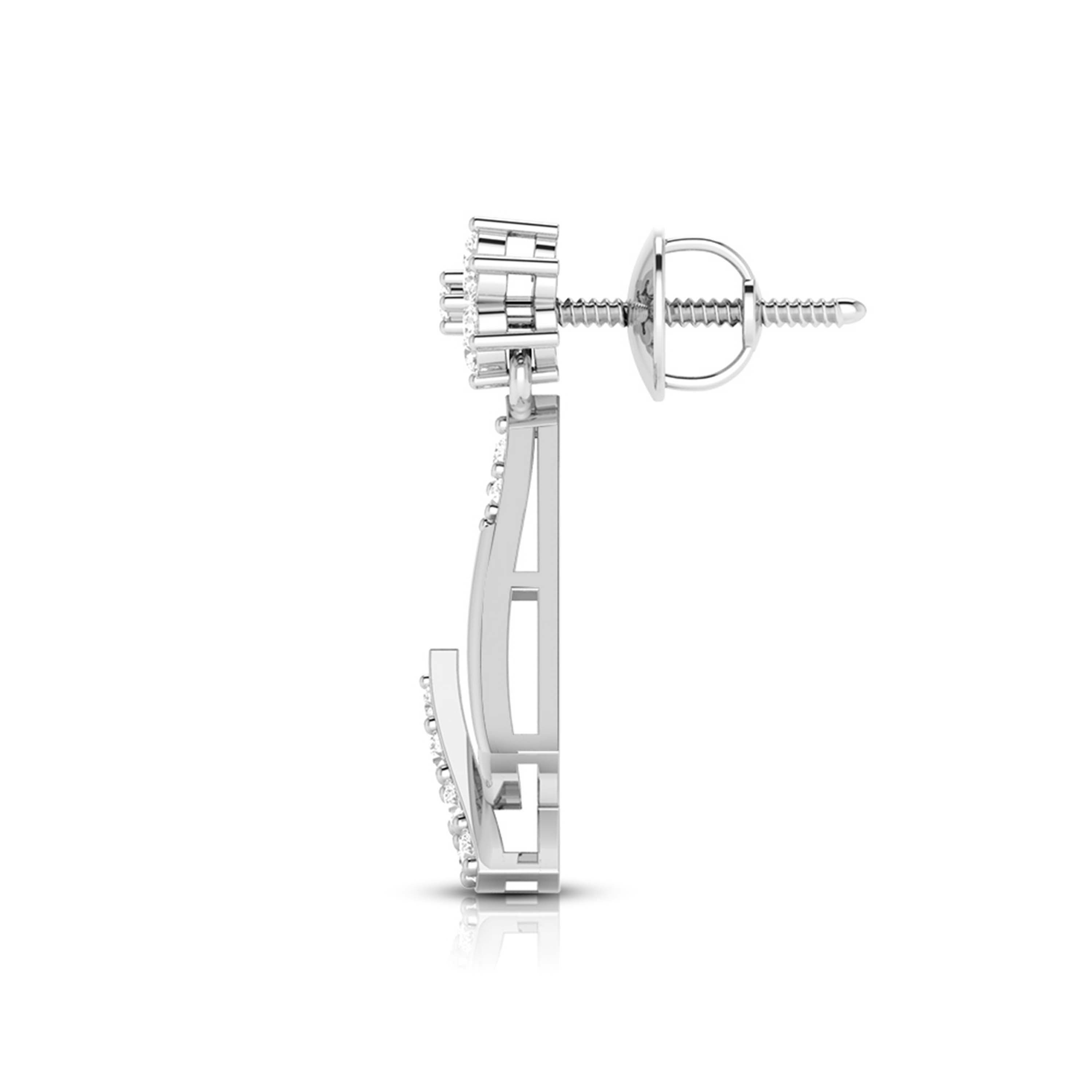 Designer Platinum Earrings with Diamonds for Women JL PT E N-16