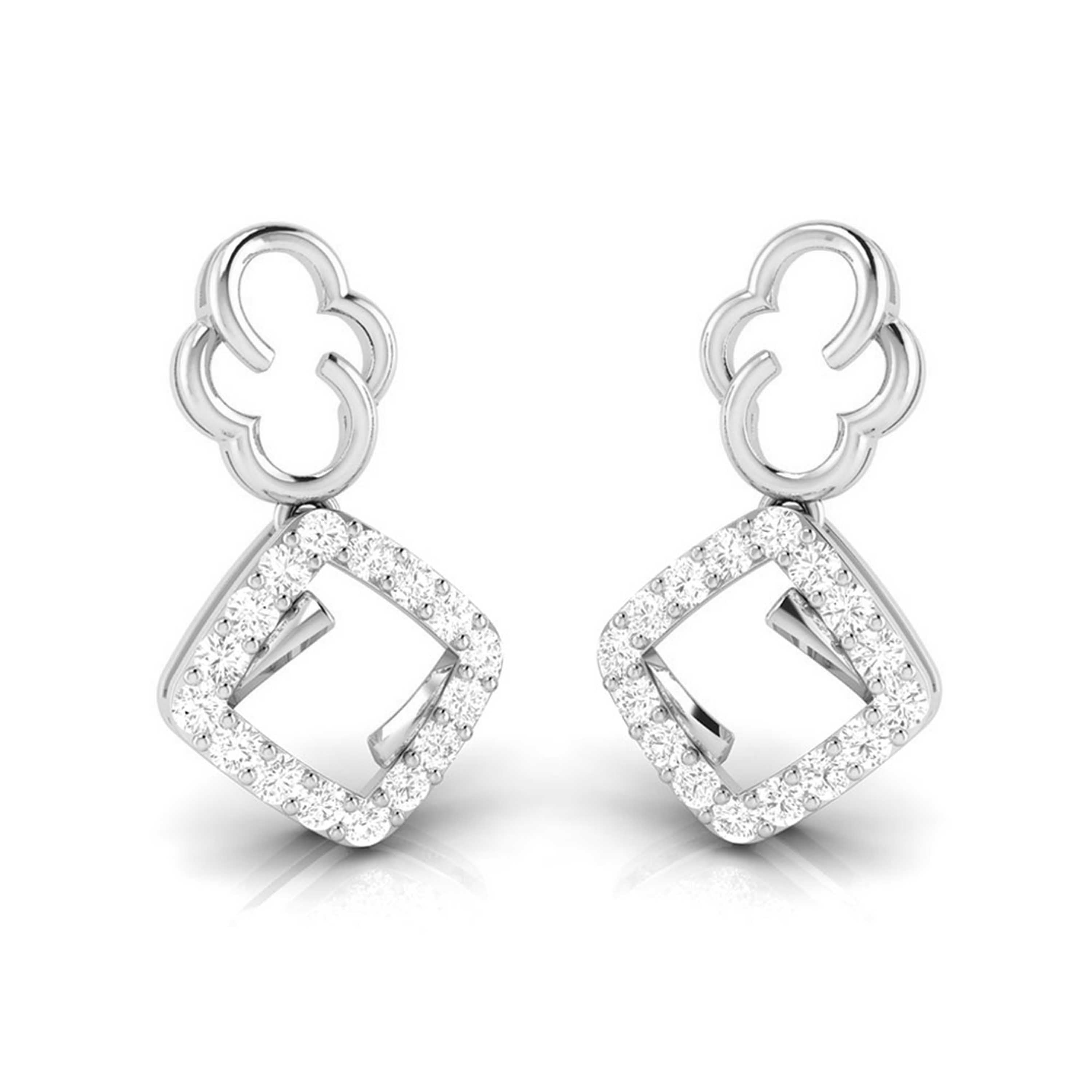 Platinum Earrings with Diamonds for Women JL PT E N-17