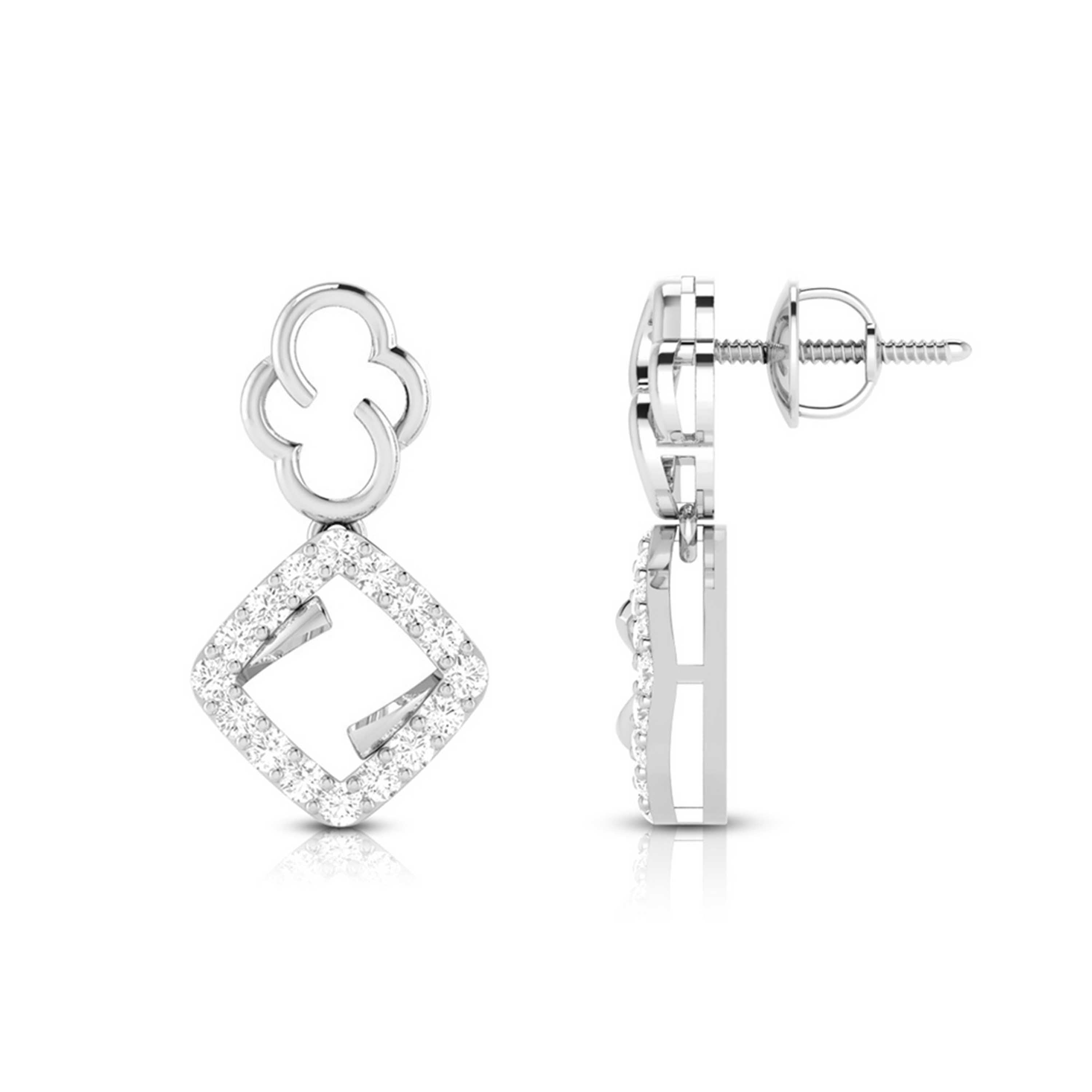 Platinum Earrings with Diamonds for Women JL PT E N-17