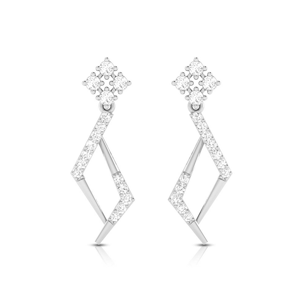 Platinum Hanging Clusters Earrings with Diamonds for Women JL PT E N-1  VVS-GH Jewelove.US