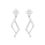 Load image into Gallery viewer, Platinum Hanging Clusters Earrings with Diamonds for Women JL PT E N-1  VVS-GH Jewelove.US
