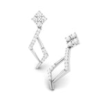 Load image into Gallery viewer, Platinum Hanging Clusters Earrings with Diamonds for Women JL PT E N-1   Jewelove.US
