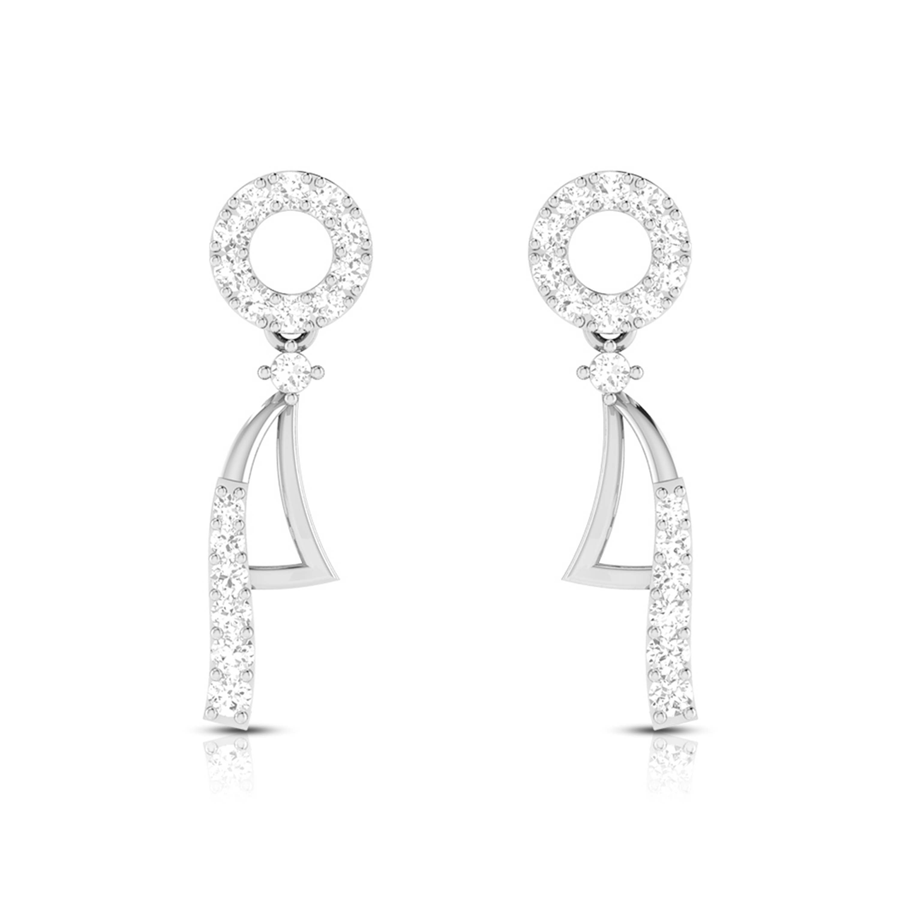 Designer Platinum Earrings with Diamonds for Women JL PT E N-20   Jewelove.US