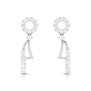 Designer Platinum Earrings with Diamonds for Women JL PT E N-20   Jewelove.US