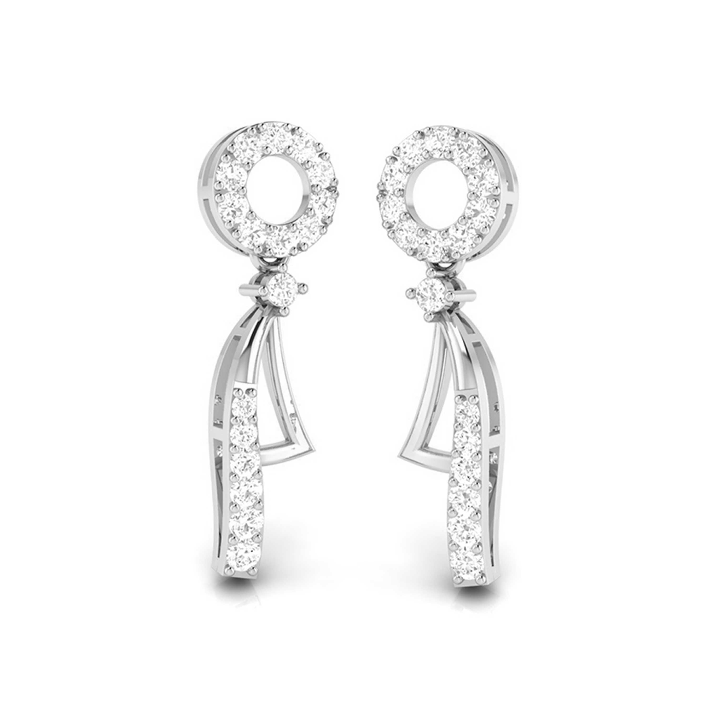 Designer Platinum Earrings with Diamonds for Women JL PT E N-20  VVS-GH Jewelove.US